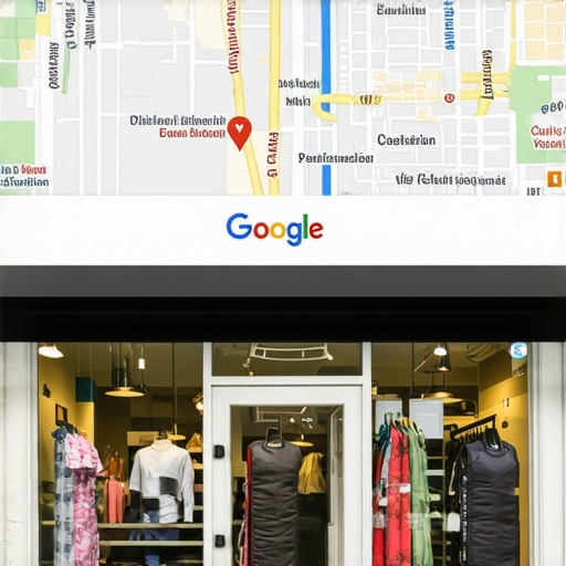 A storefront in Scottsdale with Google Maps overlay showing high ranking