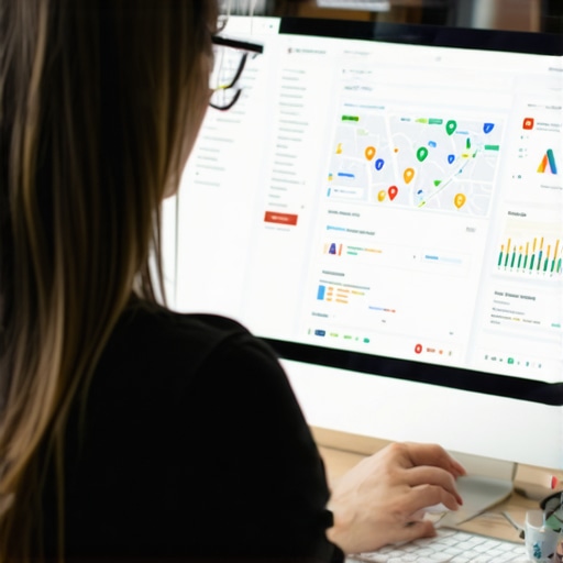 Business owner optimizing Google Business Profile on a computer in Scottsdale.