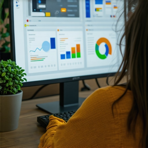 Tools for Maintaining Google Business Profiles A digital marketer using SEO tools on a computer to optimize a local business profile in Scottsdale