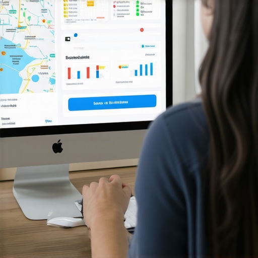 Analyzing Local SEO Data in Scottsdale Person reviewing local SEO metrics on a laptop with maps and graphs in Scottsdale, Arizona.