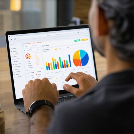 Analyzing Local SEO Data in Scottsdale Person reviewing SEO analytics on a laptop with Scottsdale skyline