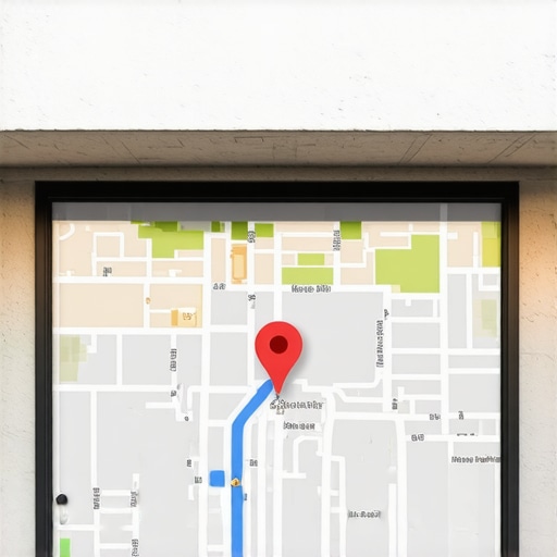 A business storefront in Scottsdale with Google Maps and SEO graphics