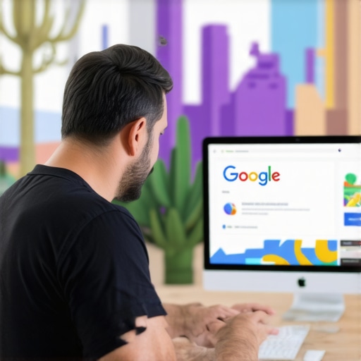 Optimizing Your Scottsdale Google Business Profile Business owner editing Google profile with Scottsdale landmarks