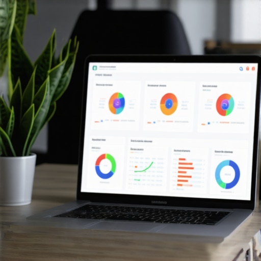 SEO Analytics Dashboard Person analyzing SEO data on a laptop for Scottsdale business rankings.