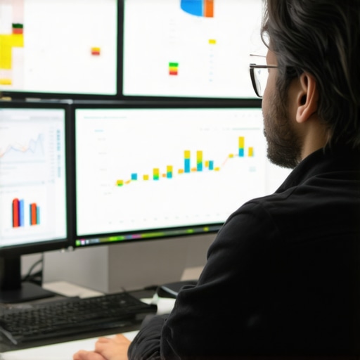 SEO Tools for Scottsdale Optimization A person reviewing local SEO analytics with SEO software on multiple monitors.