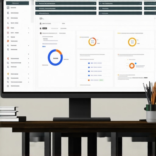 Screenshot of SEO tools dashboard and schema markup code on a computer screen.