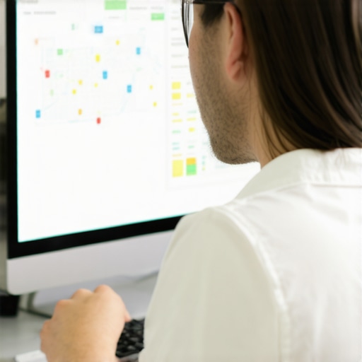 Digital marketer optimizing Google Maps and local SEO profiles with analytics tools