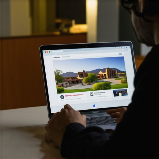 Person editing Google My Business profile on laptop with Scottsdale landmarks