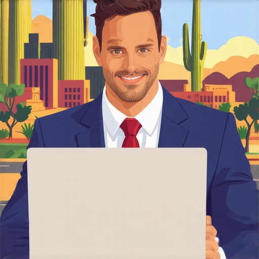 Business owner updating a Google My Business profile with Scottsdale landmarks