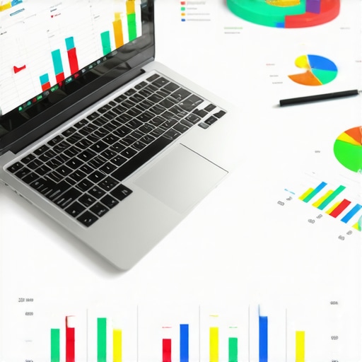 Laptop displaying SEO analytics dashboards for local map optimization